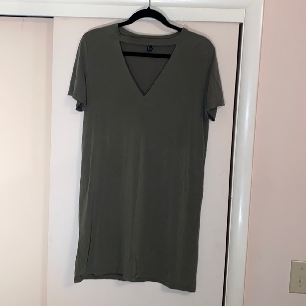 Dark Green T-Shirt Dress